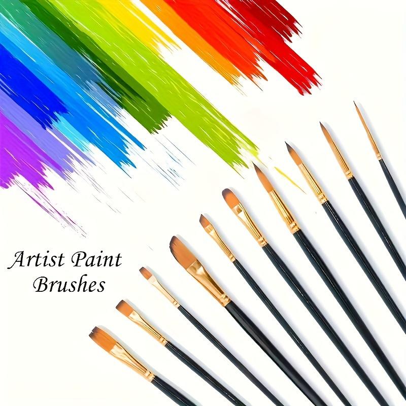 Model Kit Acrylic Paint - 12Pcs Nylon Bristle Brush Set Flat