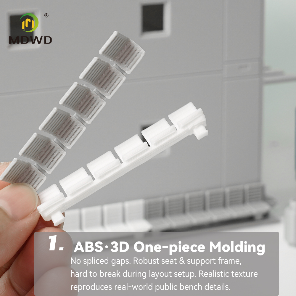 Model Kit Train - HO Scale 1:87 Public Bench Model